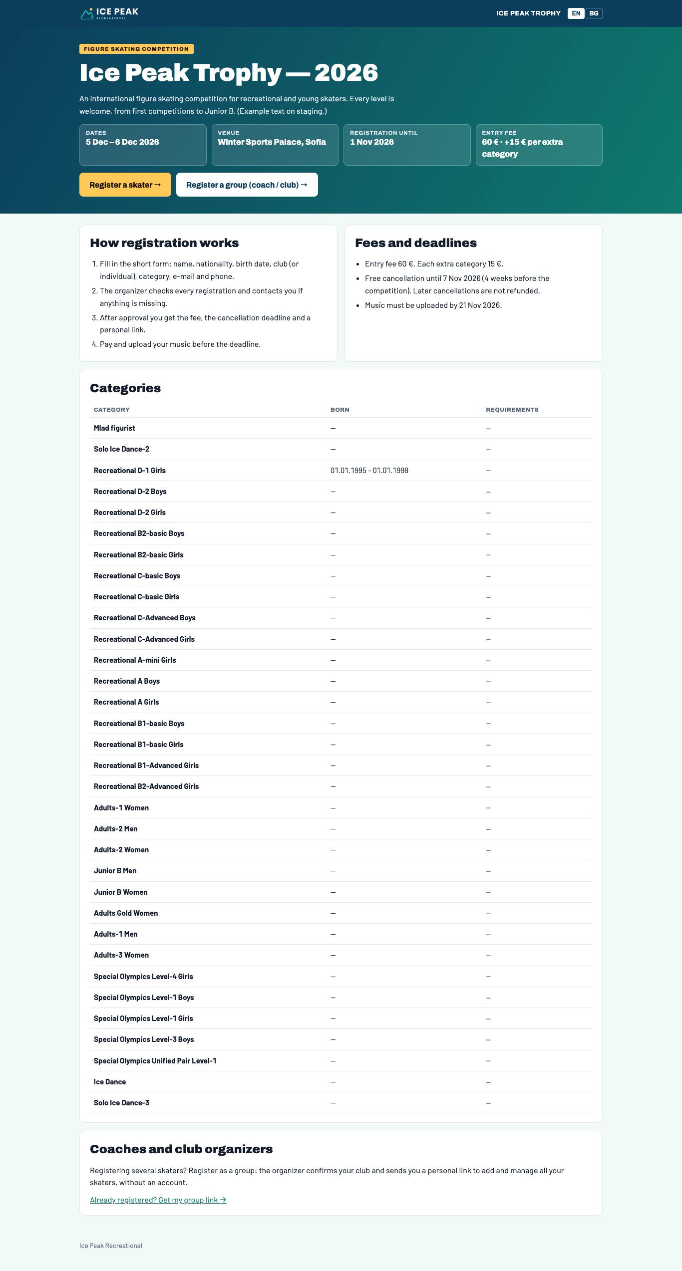 Competition page